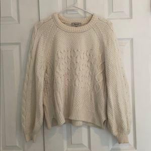 Madewell Cream Cable Knit Sweater